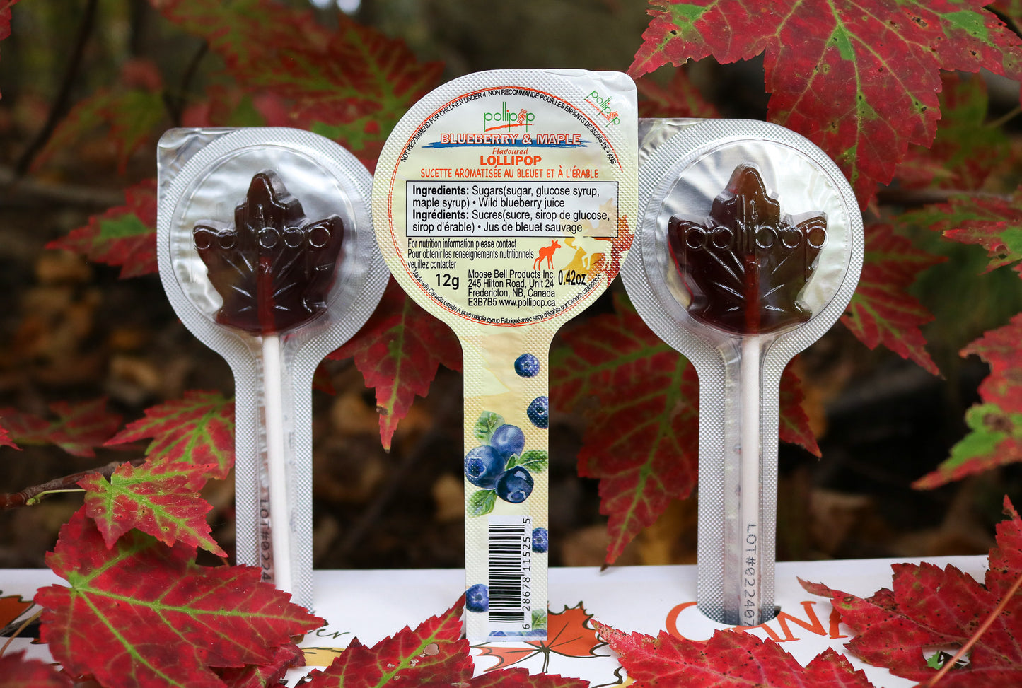 blueberry lollipop, maple candy, maple lollipop, Canadian gift